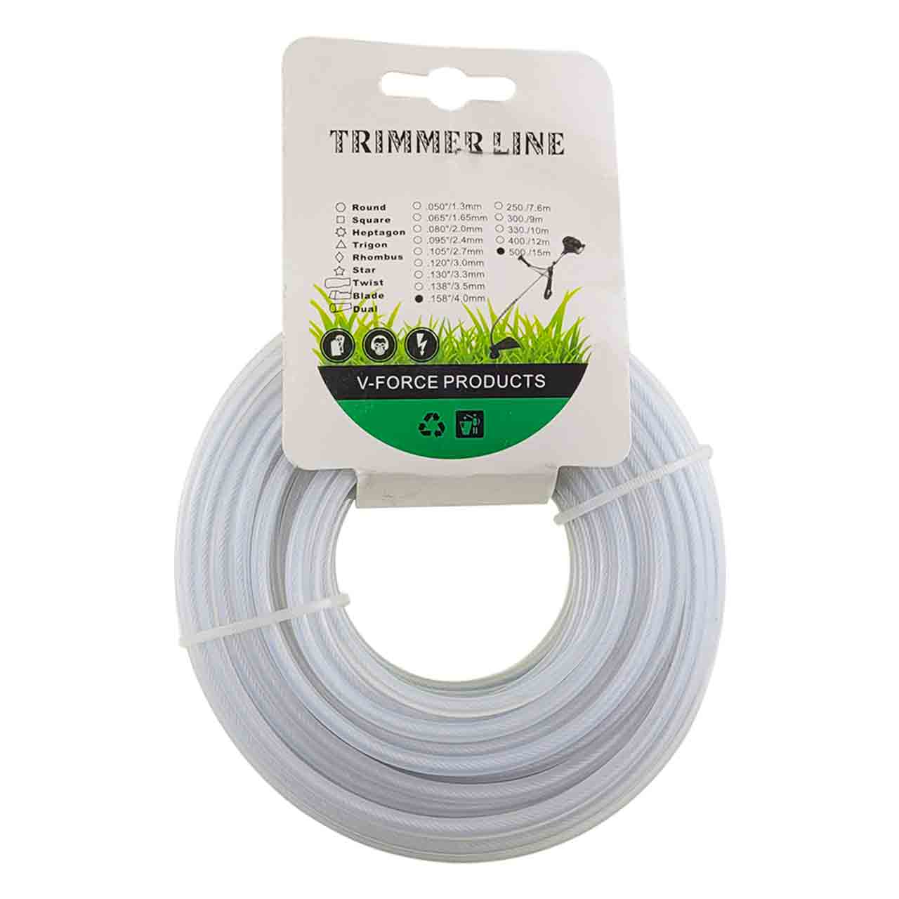 Леска для триммера 4 ммx15м с металлическим сердечником Леска для триммера 4 ммx15м с металлическим сердечником