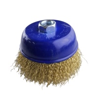 Щетка чашечная для УШМ 100 мм (4), латунированная, волнистая проволока,"MAXIMUM" MX 17733 Щетка чашечная для УШМ 100 мм (4), латунированная, волнистая проволока,"MAXIMUM" MX 17733