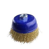 Щетка чашечная для УШМ 75 мм (3), латунированная, волнистая проволока,"MAXIMUM" MX 17726 Щетка чашечная для УШМ 75 мм (3), латунированная, волнистая проволока,"MAXIMUM" MX 17726