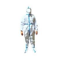 Комбинезон (костюм)  защитный XXXL с бахилами и капюшоном, на молнии, 260 гр.
