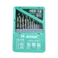 Набор сверл по металлу HSS 19 предметов, 4341, "MAXIMUM" MX 02777 (2691) Набор сверл по металлу HSS 19 предметов, 4341, "MAXIMUM" MX 02777 (2691)