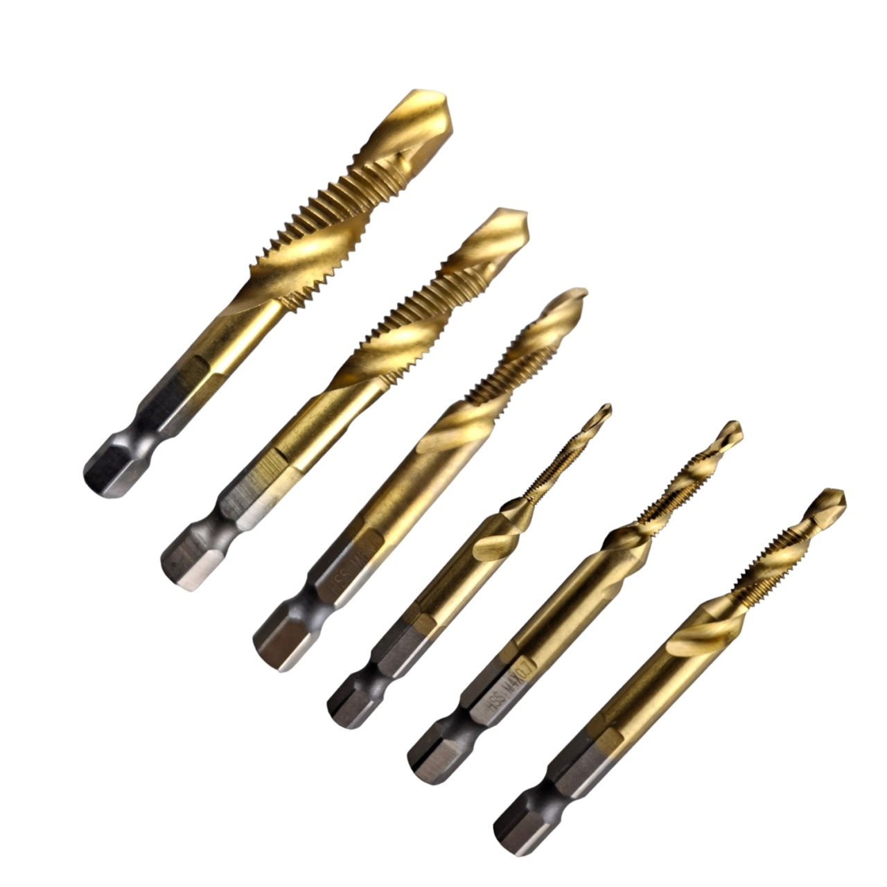 Купить оптом Сверла с метчиком HSS 6 предметов, М 3-М 10, шестигранный хвостовик, "MAXIMUM" MX 15609 Сверла с метчиком HSS 6 предметов, М 3-М 10, шестигранный хвостовик, "MAXIMUM" MX 15609 оптом