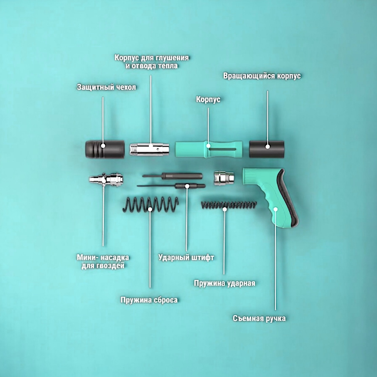 Купить оптом Пороховой монтажный пистолет, тиффани, кейс пороховой монтажный пистолет, тиффани, кейс оптом