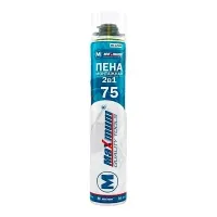 Пена монтажная 2 в 1 75 л, 750 мл, пистолетная, всесезонная, "MAXIMUM" MX 12585