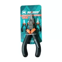 Длинногубцы мини 115 мм, CRV, резиновые рукоятки, черные, "MAXIMUM" MX 14336